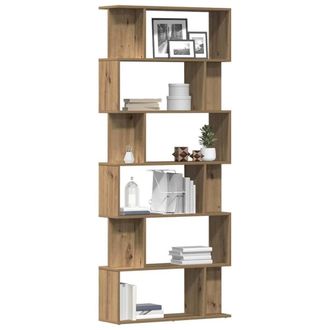 Berkfield Home Elegant Book Cabinet Artisan Oak 80x24x192 cm Engineered Wood in Brown | Size: 80 x 24 x 192 cm