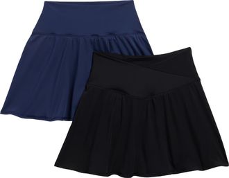 90 Degree by Reflex Pack of 2 Airlux Crossfire Skirt in Black/Naval Academy at Nordstrom Rack, Size X-Large