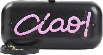 Moschino Clutch Neon Ciao! - Dames - Clutches - Zwart - ONE Size - Tassen