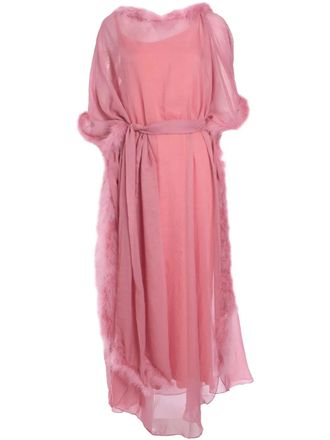 Baruni feather-trim maxi dress - Pink