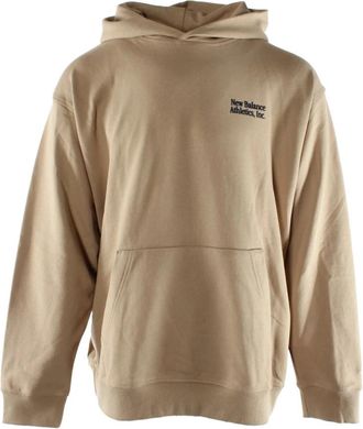 New Balance Cotton Hoodie - Heren - Hoodies - Beige - XL - Katoen - Hoodies & sweatvesten