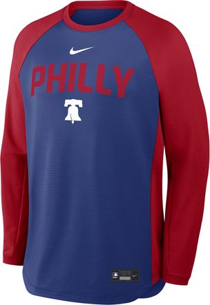 Nike Philadelphia Phillies Authentic Collection Nike Mens Dri-FIT Pullover Crew in Blue | 04H2199NPP-7PG