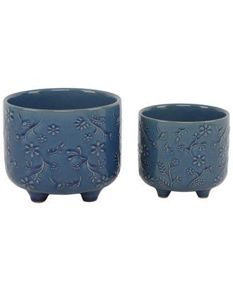 Flora Bunda 6.5In Led Clouds Ceramic Lantern With Leather Handle