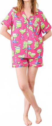 Printfresh Margarita Short Pajama Set In Cabo Pink