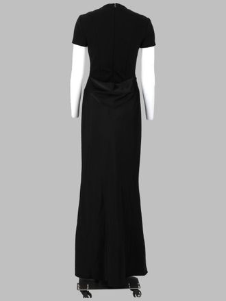 Rotate Draped Short Sleeves Dress - Black