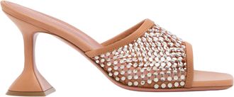 Amina Muaddi Lupita Crystal Sandals With Square Toe And Sculptural Heel