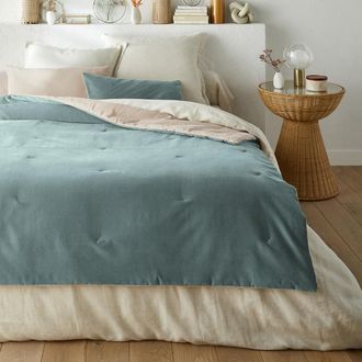 La Redoute Interieurs Gematelasseerd dekbed in effen fluwelen katoenen linnen, Velvet