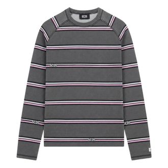 GCDS T-shirt a maniche lunghe a nido dape a righe - - Tops - Donna - Grigio - 2XS