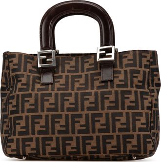 Fendi Pre-owned Womens Zucca Pattern Tote Bag - Tan Textile - One Size