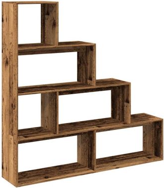 vidaXL Room Divider Bookcase 4-Tier Old Wood 143.5x29x143.5 cm Engineered Wood vidaXL
