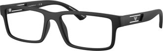 Emporio Armani Rechthoekige Zonnebril - Heren - Brillen - Zwart - 53 MM - Accessoires