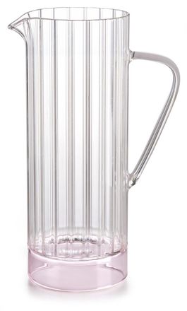 IVV four-note carafe with handle transparent borosilicate glass/ pink base 1 liter