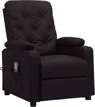 vidaXL Sill&oacute;n De Masaje De Cuero Sint&eacute;tico Negro Vidaxl