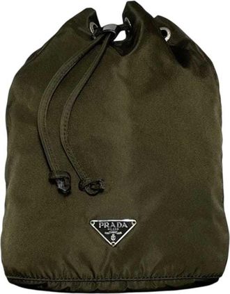 Prada Green Khaki Nylon Pouch (Pre-Owned)