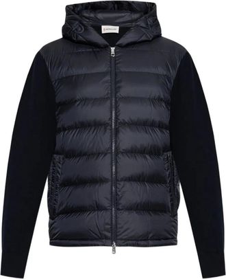 Moncler Navy Blue Padded Zip-up Hoodie Jacket