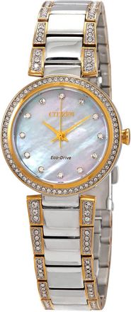 Citizen Silhouette Crystal Mother of Pearl Dial Ladies Watch EM0844-58D