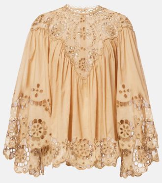 Zimmermann Awaken broderie anglaise cotton blouse