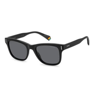 Polaroid Sunglasses, unisex, Black, Size: 51 MM Square Sunglasses with Rainbow Detail