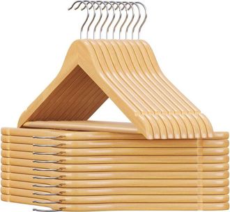 OEM Perchas Para Trajes, Juego De 20, Perchas De Madera Maciza Con Muescas, Antideslizantes Para Abrigos, Camisas, Chaquetas Y Pantalones, Gancho Giratori