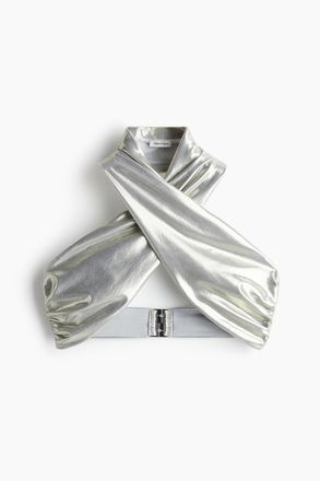 H&M Gl&auml;nzendes Neckholder-Bikinitop - Silber