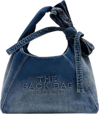 Marc Jacobs Bow Denim Sack Bag - Dames - Schoudertassen - Blauw - ONE Size - Denim - Tassen