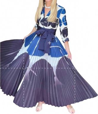 Sara Roka Terma Geodots Long Dress In Blue