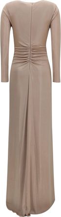Nissa Womens Long Chiffon Dress Nude Polyester