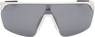 adidas 00mm Shield Sunglasses in White /Smoke Mirror at Nordstrom