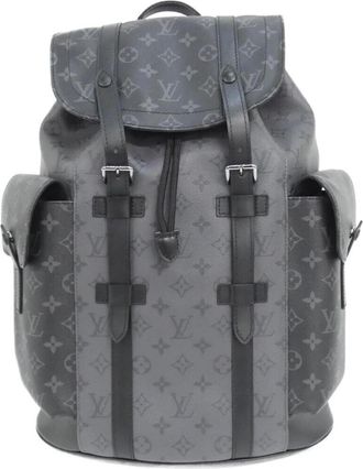 Louis Vuitton Black Coated Canvas Backpack (Pre-Owned)