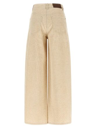 Brunello Cucinelli Cotton and Linen Corduroy Trousers - Beige