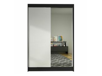 Mirjan24 Armario Closico Salvor I, Negro + Blanco, 200x120x58cm, Puertas De Armario: Correderas, N&uacute;mero De Estantes: 5