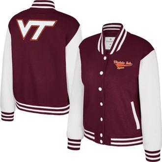 Colosseum Womens Colosseum Maroon Virginia Tech Hokies French Baguette Full Snap Fleece Jacket at Nordstrom, Size X-Large