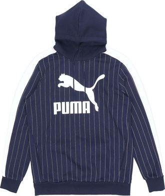 Puma Pinstripe Hooded Pullover Fleece Men Blue 530179-06