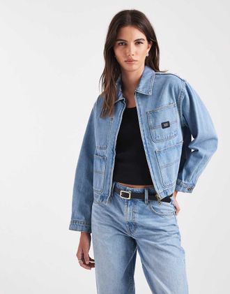 Vans Emily - Giacca squadrata blu lavaggio stone wash