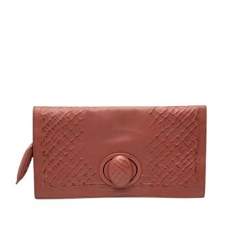 Bottega Veneta Pre-owned Woven Leather Clutch - Dames - Pre-owned - Bruin - Maat: ONE Size Leer