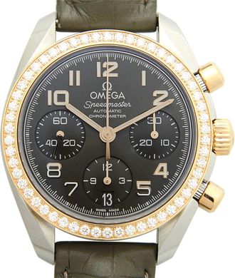 Omega Pre-owned Omega Speedmaster Chronograph Diamond Grey Dial Ladies Watch 324.28.38.40.06.001
