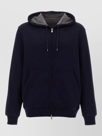 Brunello Cucinelli cashmere silk zip up hoodie