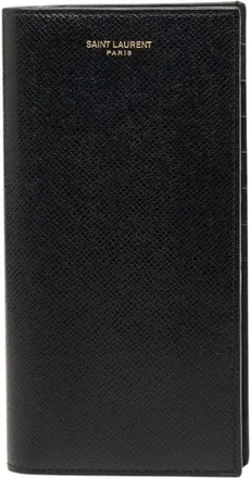 Saint Laurent Black Leather Long Wallet (Bi-Fold) (Pre-Owned)