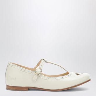 Chlo&eacute; Ballerine avorio in pelle