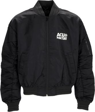 Acupuncture Varsity Heren Zwarte Jas - Heren - Bomber jackets - Zwart - S - Jassen