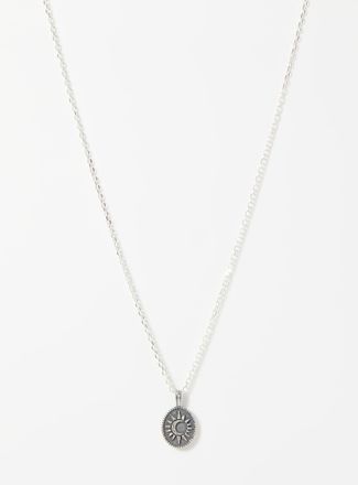 TwoJeys Mens Moon and sun pendant necklace