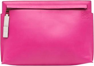 Loewe Pre-owned Clutches, female, Pink, Size: ONE SIZE Pre-owned Leather Clutch