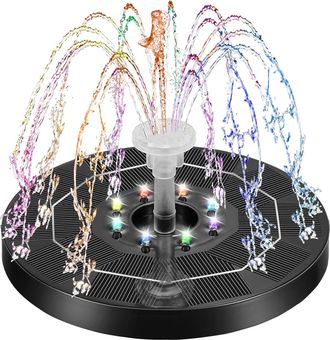 OEM Fuente Solar De 3 Vatios Para Uso Exterior - Flotante Para Estanques - Con Iluminaci&oacute;n - 6 Chorros