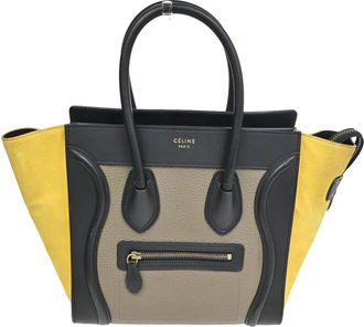 Celine Pre-owned Tote Bags, female, Multicolor, Size: ONE SIZE Pre-owned Vintage Leather and Suede Colorblock Handbag