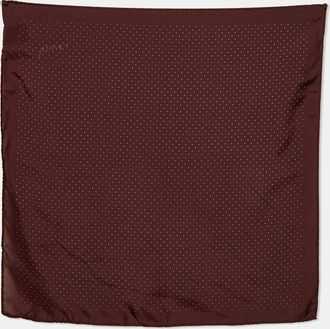 Lanvin Burgundy Polkadots Print Silk Handkerchief