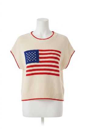 Z Supply Sleeveless Patriot Sweater In Cloud