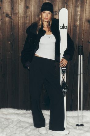 Alo | High-Waist Pursuit Trouser (Regular) in Black, Size: Medium