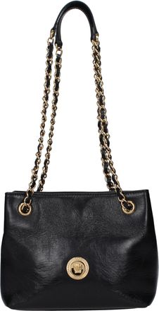 Versace Black Leather Shoulder Womens Bag