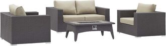 ModWay Convene 4Pc Set Outdoor Patio With Fire Pit