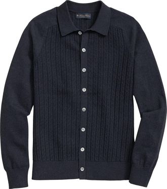 Brooks Brothers Mini Cable Cotton Cardigan in Bros Bros at Nordstrom, Size Xx-Large